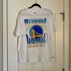 NBA White Tee with Navy Logo